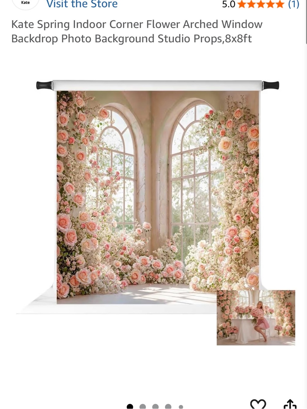 Kate Floral window backdrop size 8x8